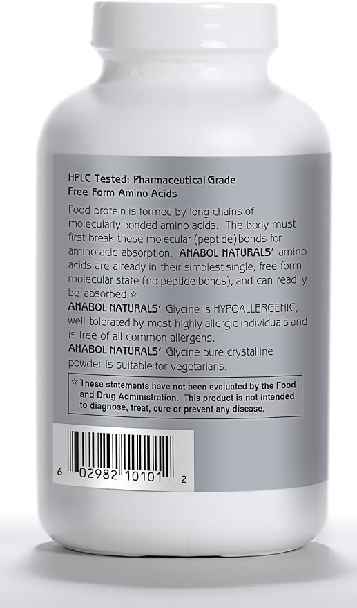 Anabol Naturals Glycine 1000 gram Pure crystalline Free Form Powder (2.2 Pound)