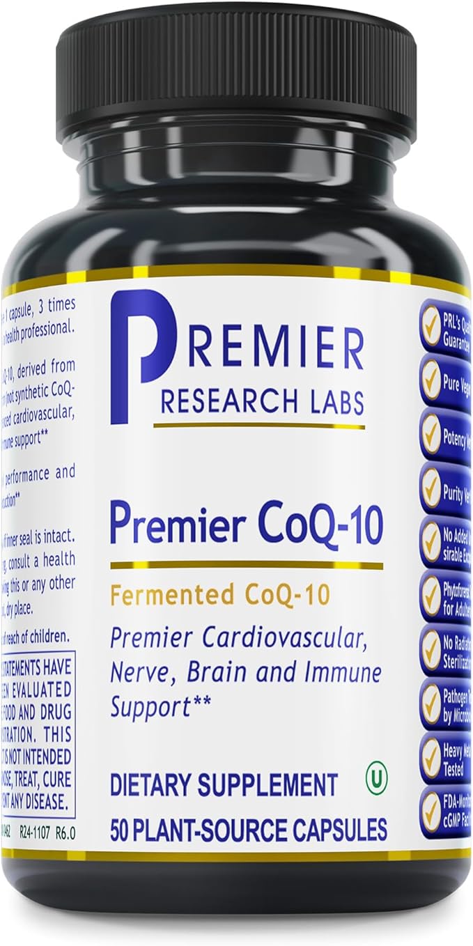 Quantum Nutrition Labs CoQ-10 Qultured - Coenzyme Q10 Co Q 10 Supplement 100mg Capsules for Heart Health Nerve and Immune Support Ubiquinol Co Enzyme Q-10 with Red Algae - 50 Vegetarian Capsules