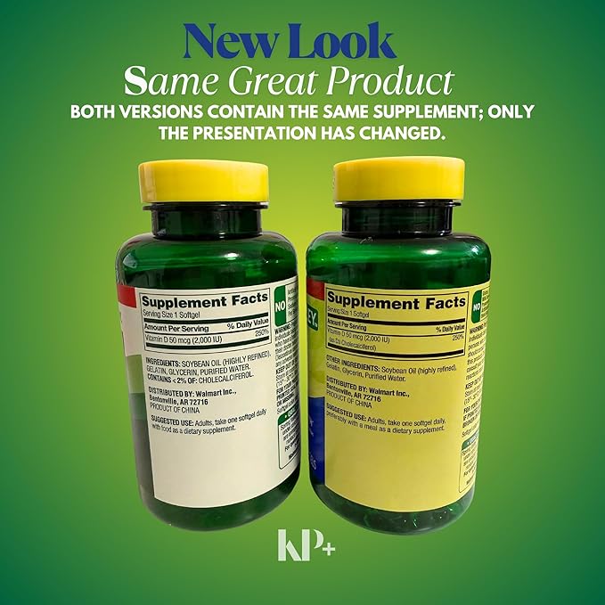 KP+ Vitamin D 50 mcg (2000 IU) | Bone &amp Immune Health | 400 Softgels | Pack of 1