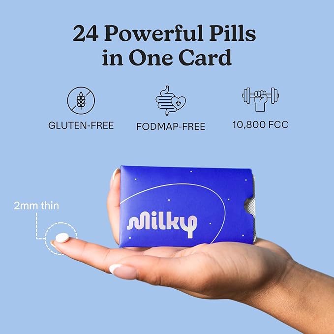 Milky Lactose Intolerance Pills - 10800 FCC - Dairy Relief for Lactose Intolerance - Lactase Enzyme Tablets - Bloating &amp Gas Relief (96 Count Astral Violet)