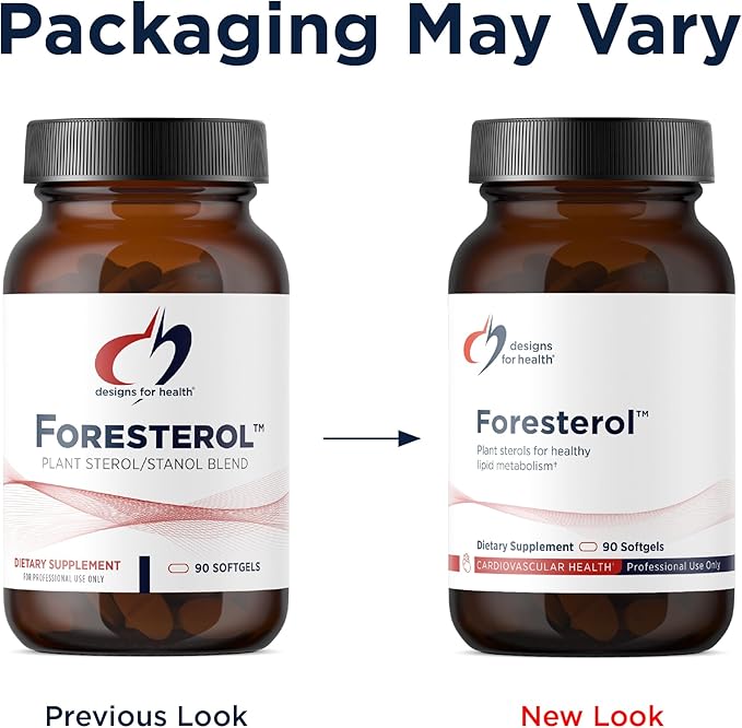 Designs for Health Plant Sterols and Stanols - Foresterol Stanol Sterol Supplement with Beta-Sitosterol from Coniferous Pine - Designed to Help Maintain Healthy Cholesterol Levels (90 Softgels)