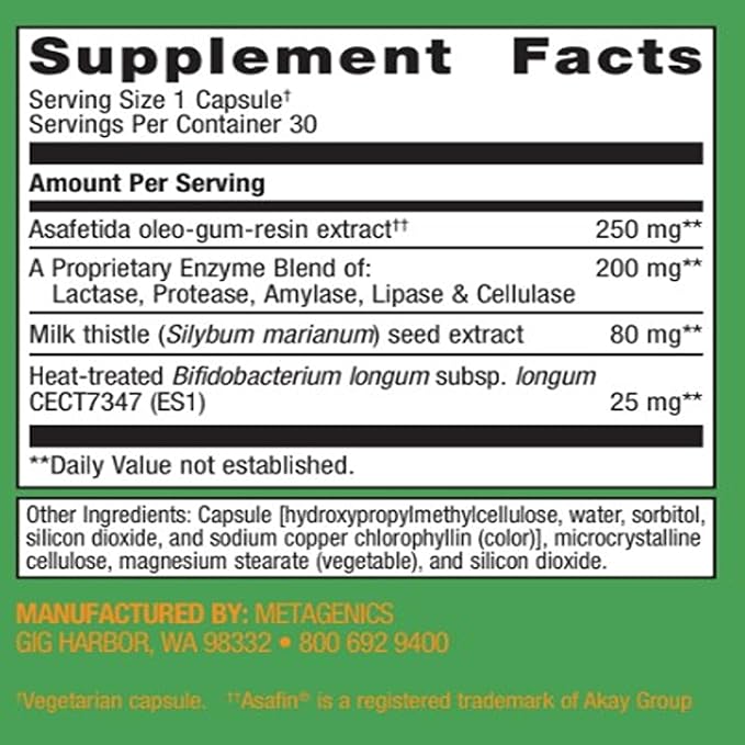 Metagenics UltraFlora Night Rest &amp Digest - Nightly Postbiotic and Probiotic for Overnight Digestive Function and Restful Sleep Support - 8-Hour Gut Reset Formula - 30 Capsules