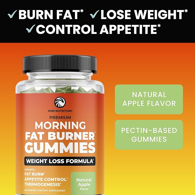 Fat Burner Gummies and Night Time Fat Burner | 24/7 Weight Loss Support with Green Tea &amp Raspberry Ketones | Appetite Suppressant Metabolism Booster and Belly Fat Reducer | 1 Month Supply