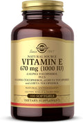 Solgar Vitamin E 670 mg (1000 IU) 100 Mixed Softgels - Natural Antioxidant Skin &amp Immune System Support - Naturally-Sourced Vitamin E - Gluten Free Dairy Free - 100 Servings