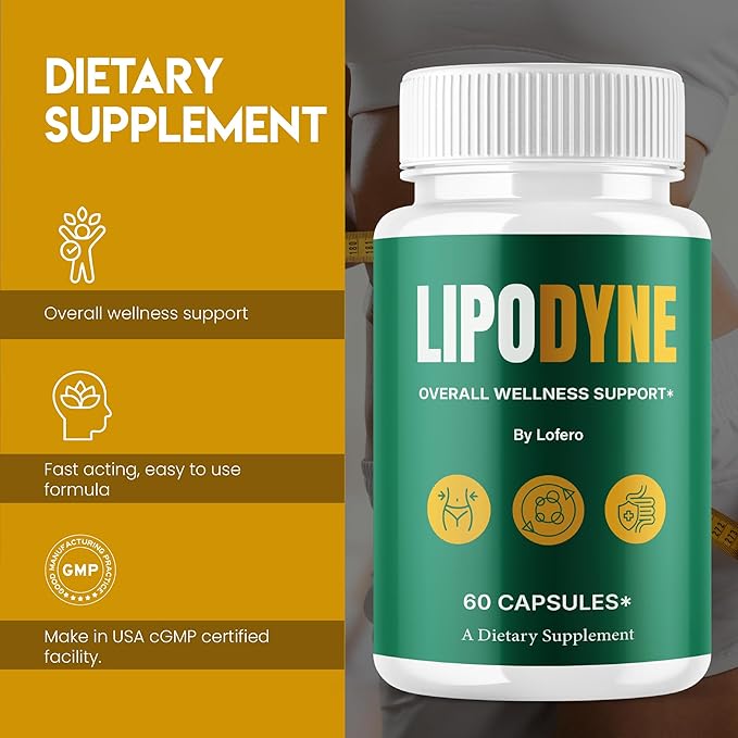 Lipodyne Capsules Premium Loss Support Formula Pills with Advanced Maximum Strength All-Natural Ingredients for Overall Health &amp Wellness Daily Vitamins Energy Capsulas Pastillas Reviews (60 capsu