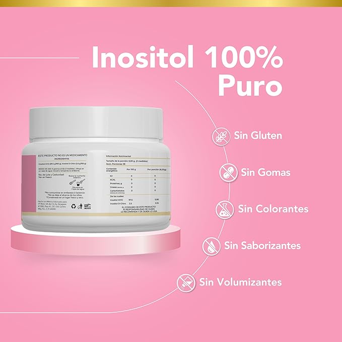 Ovatol (6g) Pure Powder Inositol | Myo-Inositol &amp D-Chiro-Inositol 40:1 Ratio | 6g per Serving | Powdered Supplement for Hormonal Support | 38 Servings | Ovaric and Hormone Support |