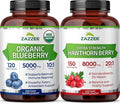 Zazzee Polyphenol Circulatory Support Bundle | Extra Strength 20:1 Hawthorn Berry Capsules &amp Antioxidant Rich Blueberry Extract | Non-GMO Vegan &amp ISO Lab Tested