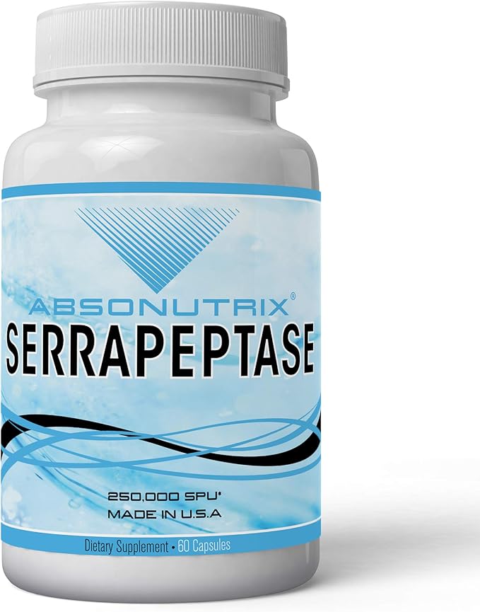 Absonutrix Serrapeptase 250000 Units serratiopeptidase antioxidant 60 Vegetable Capsules Made in USA