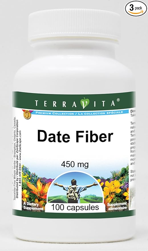 Date Fiber - 450 mg (100 Capsules ZIN: 519937) - 3 Pack