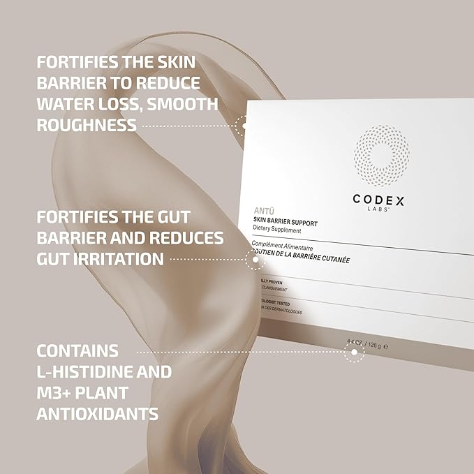 Codex Labs ANTÜ Skin Barrier Repair Supplement – Oral Sachets for Eczema Rosacea &amp Psoriasis – Clinically Proven Vegan Dermatologist-Tested – Strawberry Lemonade Flavor – 30-Day Supply