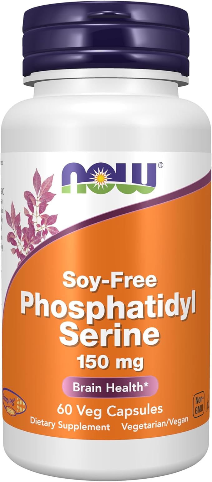 NOW Foods Supplements Soy-Free Phosphatidyl Serine (150mg) Brain Health* 60 Veg Capsules