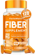 Fiber Supplement Capsules – Psyllium Husk 3000mg for Digestive Health &amp Gut Health | Fiber Capsules for Constipation | Aloe Vera Chia Seed &amp Flaxseed | 120 Count