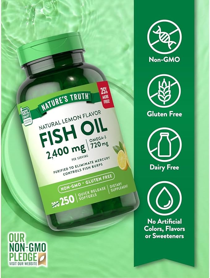 Nature's Truth Lemon Flavor Fish Oil 1200Mg 250 Count