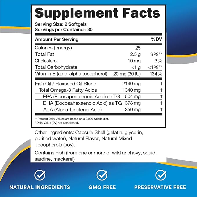 Lipotriad Heyedration Eye Vitamins - 60 Softgels 30-Day Supply - Omega 3 Supplement with Vitamin E &amp Organic Flaxseed Oil