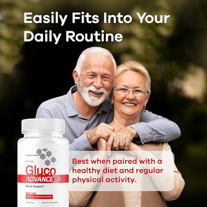 (2 Pack) Gluco Advance Capsules - Official GlucoAdvanced Premium Advanced Formula Pills - Maximum Strength All Natural Health Formula Pills for Overall Health &amp Wellness 120 Capsules for 2 Month