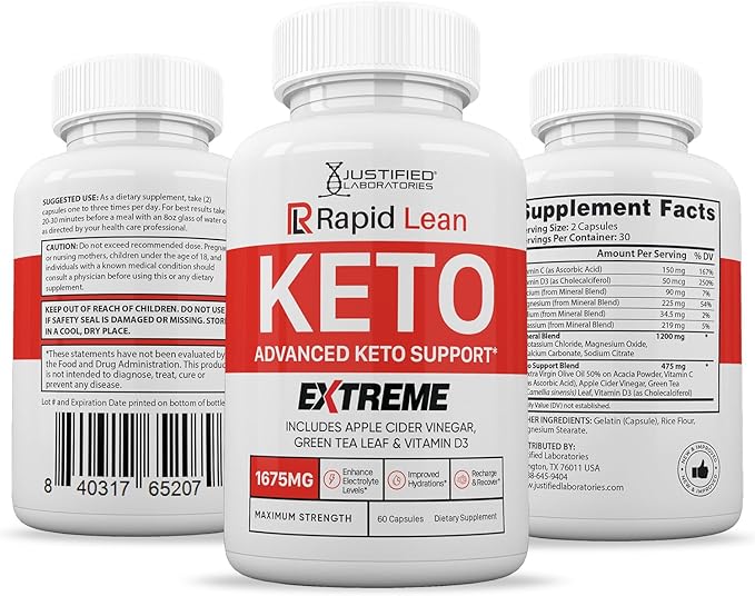 (10 Pack) Rapid Lean Keto ACV Extreme Pills 1675MG Keto Support Blend Capsule Alternative to Keto ACV Gummies Formulated with Apple Cider Vinegar Extra Virgin Olive Oil Powder Green Tea 600 Capsules