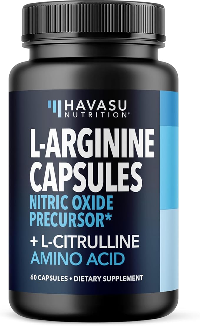 L-Arginine Capsules with L-Citrulline - Nitric Oxide Supplement - L Arginine and L Citrulline Blend - 60 Count - Vegan Non-GMO Capsules for Performance Endurance and Muscle Support - 1 Month Supply