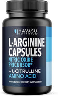 L-Arginine Capsules with L-Citrulline - Nitric Oxide Supplement - L Arginine and L Citrulline Blend - 60 Count - Vegan Non-GMO Capsules for Performance Endurance and Muscle Support - 1 Month Supply