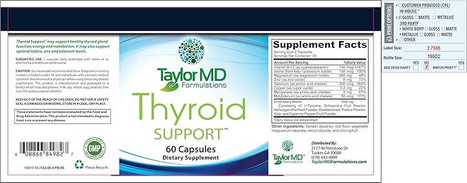 Thyroid Supplement Rx – Natural Blend of Iodine Tyrosine Schisandra Coleus Forskohli Ashwagandha and More – Best Mix of Thyroid Metabolism - Physician Formulated &amp Clinically Tested – Guarante