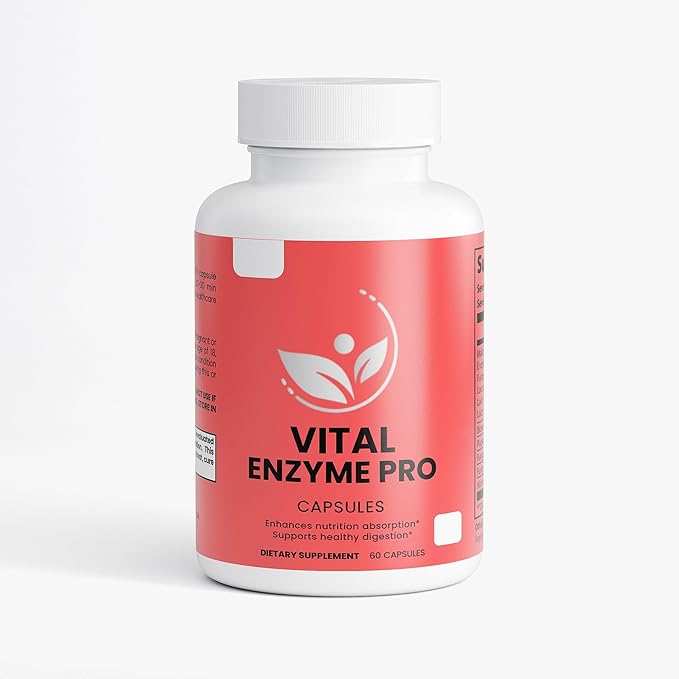 Vital Enzyme Pro – Digestive Enzyme Blend with Protease Bromelain Papain Lactase &amp Probiotics – 60 Veggie Capsules