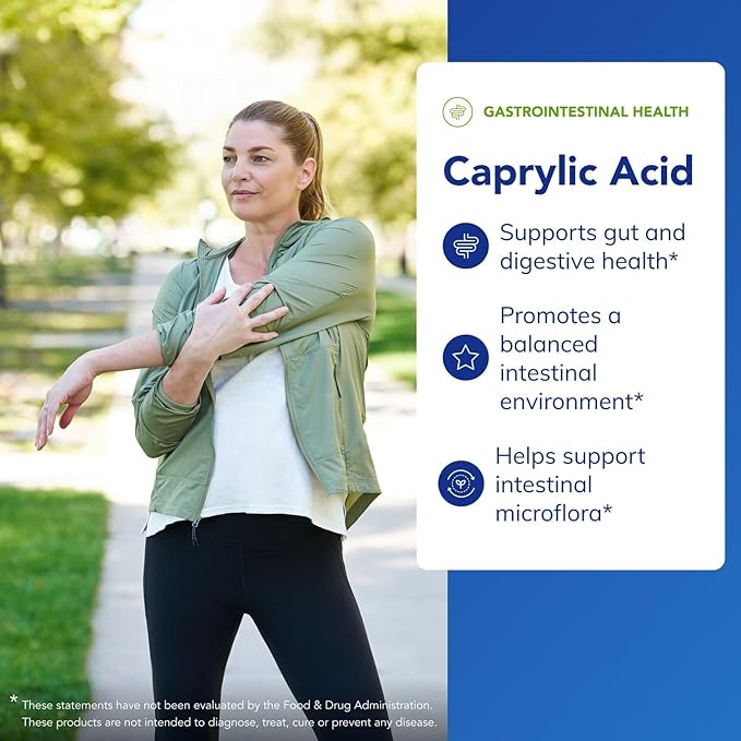 Pure Encapsulations Caprylic Acid | Supplement for Gut and Digestive Health GI Balance Gastrointestinal Support and Intestinal Health* | 240 Capsules
