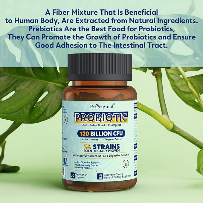 Probiotics for Women &amp Men 120 Billion CFU with 36 Probiotic Strains for Digestive Health and Gut Health Delayed Release Capsules Stomach Acid Resistant No Need for Refrigeration 90 Capsules