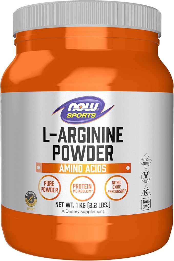NOW Foods Sports Nutrition L-Arginine Powder Nitric Oxide Precursor Amino Acids 2.2-Pound