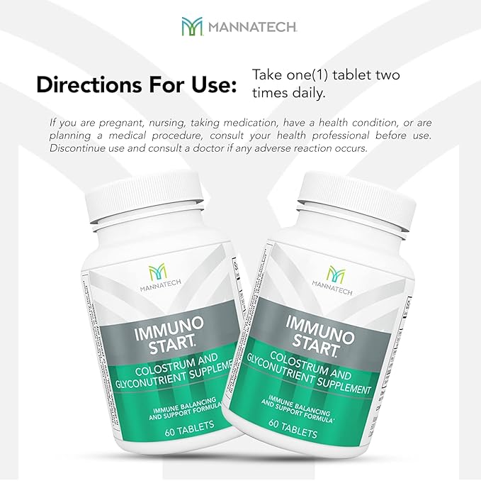 Mannatech ImmunoSTART Supplement Supports the Body’s Natural Immune Response 60 Tablets Formulated for Immune Balance and Support