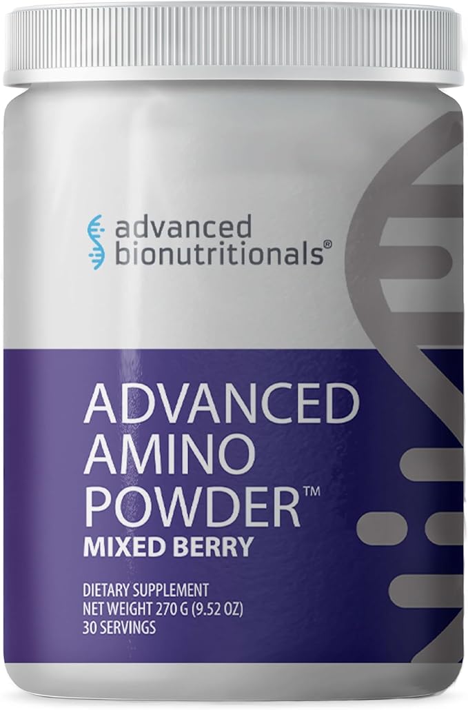 Advanced Bionutritionals – Advanced Amino Powder Amino Acid Supplement Build Muscle Post Workout Recovery EnergyNon-GMO Gluten Free Dairy Free Vegan (30 Servings)