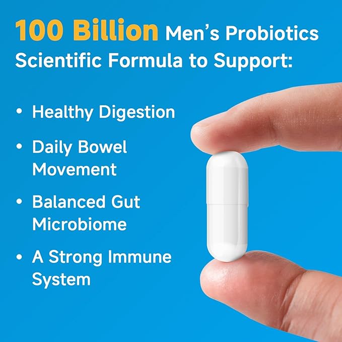 NATURE TARGET Probiotics for Men 100 Billion CFUs Probiotics for Digestive Health with Enzymes &amp Prebiotics 180 Veg Capsules Mens Probiotic for Gut &amp Bloating with Saw Palmetto for Prostat