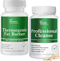 DR VITAMIN SOLUTIONS Thermogenic Fat Burner and Detox Cleanse Bundle - 15 Day Cleanse for Weight Management Gut Health and Bloating Relief - 90 Capsules