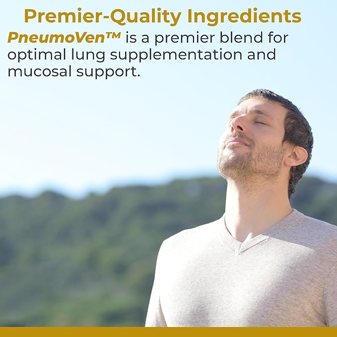 Premier Research Labs PneumoVen - Lung Support Supplement w/Bromelain &amp NAC Lung Health Support Vitamins Lung Cleanse - 60 Capsules