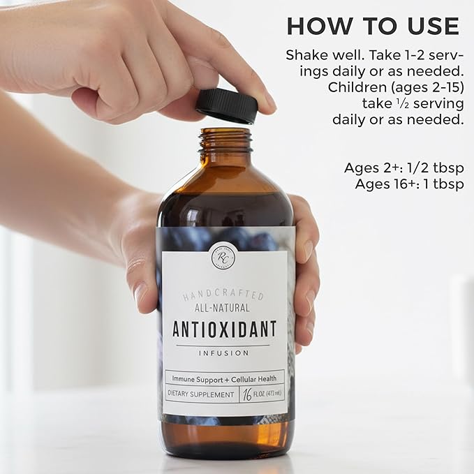 Rowe Casa Organics Antioxidant Infusion with Aronia Blueberries &amp Cranberries – Handcrafted Liquid Vitamin C Syrup for Daily Wellness &amp Overall Vitality – 16 Fl Oz