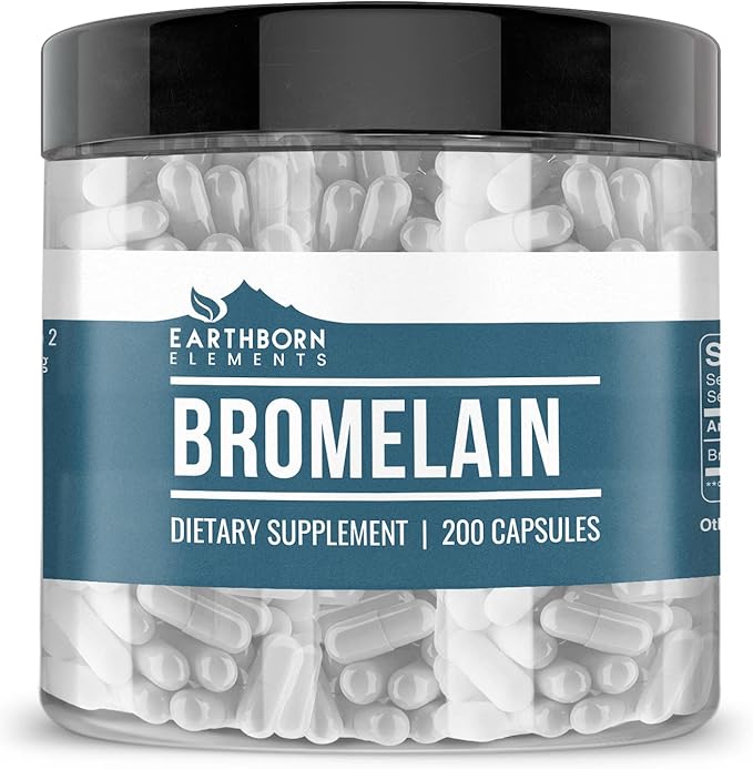 Earthborn Elements Rose HIPS &amp Bromelain Capsule Bundle (200 Capsules Each) Pure &amp Undiluted No Additives