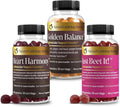 Natural Cardiology Institute 1-2-3 Pressure Down Trio Bundle – Doctor-Formulated Cardiovascular Support System with Just Beet It! Golden Balance &amp Heart Harmony Gummies