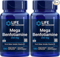 Life Extension Mega Benfotiamine 250 mg 180 Capsules (Pack of 2) Vegetarian Vitamin B Supplement with Thiamine