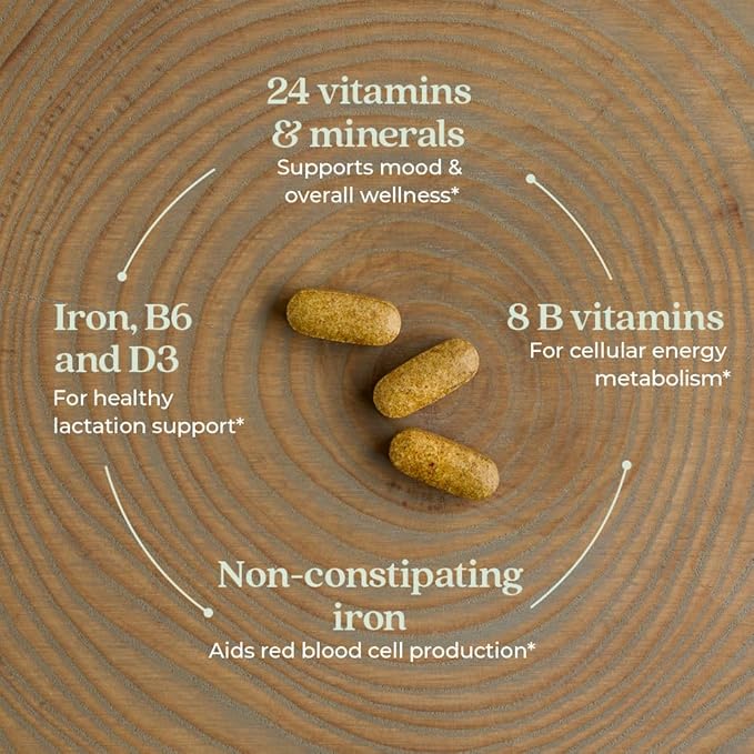 New Chapter Postnatal Vitamins Lactation Supplement Complete Multivitamin with Fermented Vitamin D3 + B Vitamins Made with Organic Vegetables &amp Herbs Non-GMO Ingredients 192 Count