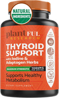 Thyroid Support for Women and Iodine Supplement ǀ Enhanced Absorption Thyroid Complex for Energy Metabolism Focus Formula Relaxation with Ashwagandha L-Tyrosine and Adaptogens Non-GMO