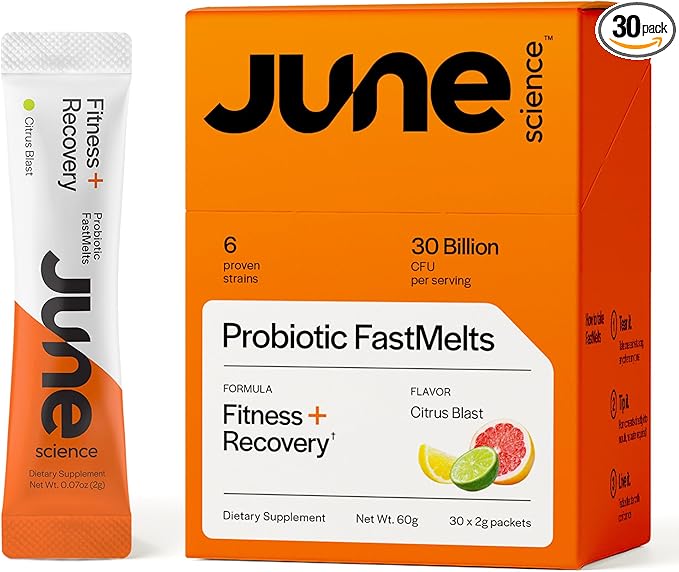 Fitness + Recovery | Fast Melt Pre + Probiotic for Muscle Recovery + Training - Citrus Blast Flavor 30 Powder Sachets
