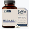Digestive Enzymes for Bloating &amp Gas – Supports Food Breakdown &amp Nutrient Absorption – 6 Enzymes + 3 Probiotics – Complete GI Health Supplement - RIGHTmyGUT Daily Digestive Support – 60 Vegan