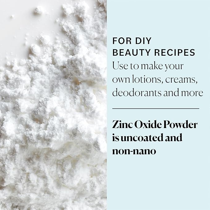 Sky Organics - Zinc Oxide Powder 16 oz - Non-Nano &amp Uncoated - Make Your Own Lotion Deodorant Cream Soap - DIY Essentials - Resealable Bag - Natural Vegan &amp Cruelty Free - Beauty &amp Pe