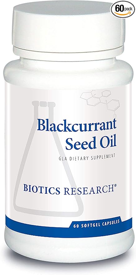 Biotics Research Blackcurrant Seed Oil 535 mg Natural Source of Gamma Linolenic Acid GLA 80 mg softgels Supports Cardiovascular Health Normal Tissue Repair Immune System Women’s Health 60 Capsules