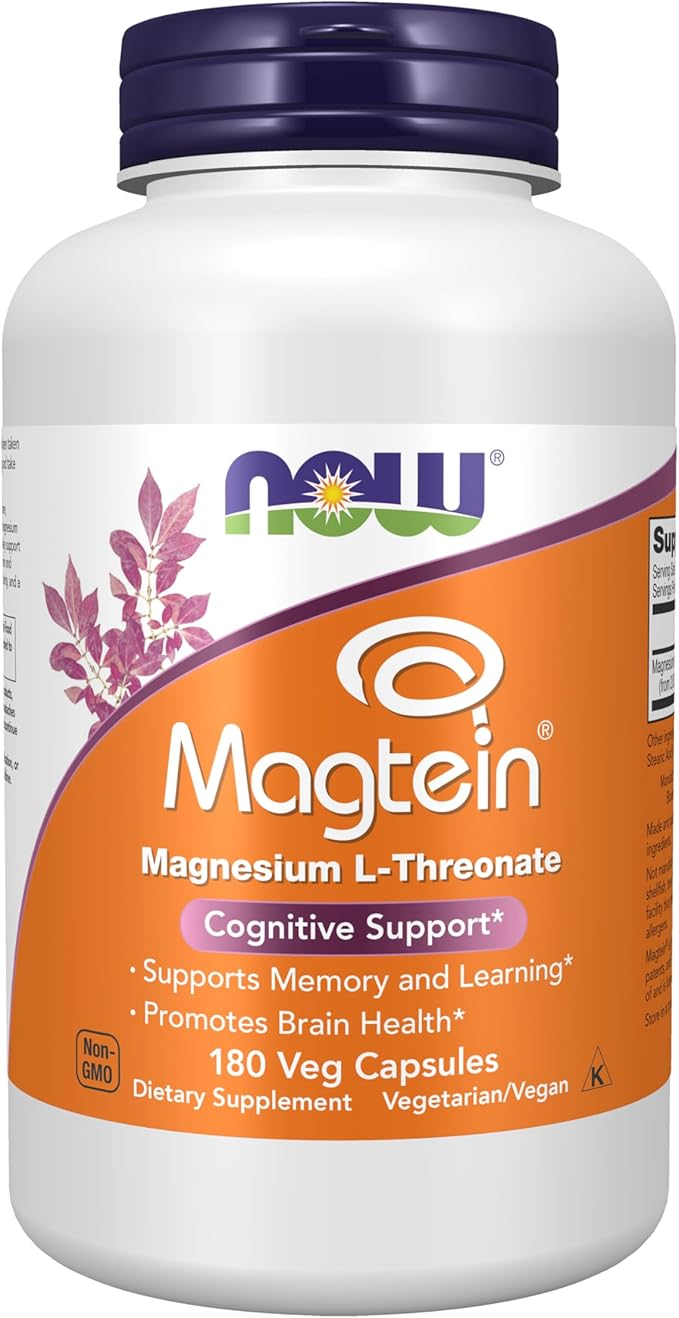 Now Foods Supplements Magtein Magnesium L-Threonate Cognitive Support* 180 Veg Capsules