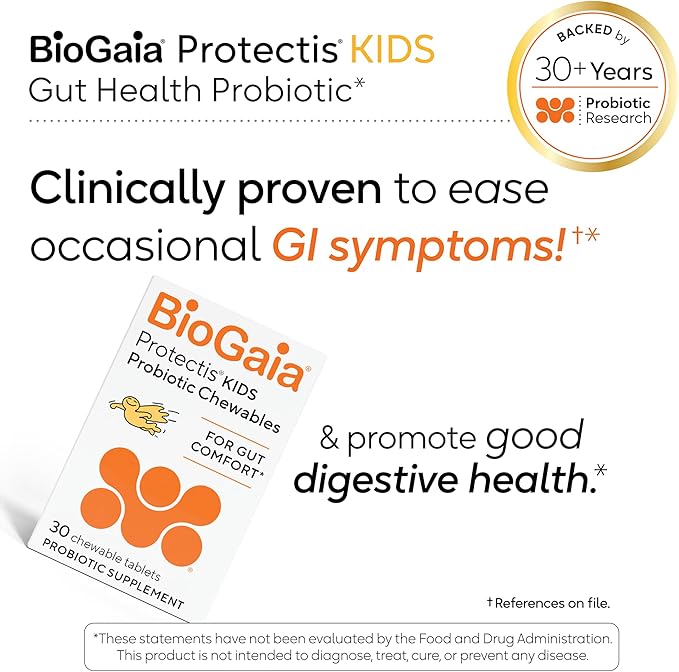 BioGaia Probiotic Chewable Tablets Box Simple and Easy Way To Promote Digestive and Immune Health 30 Count