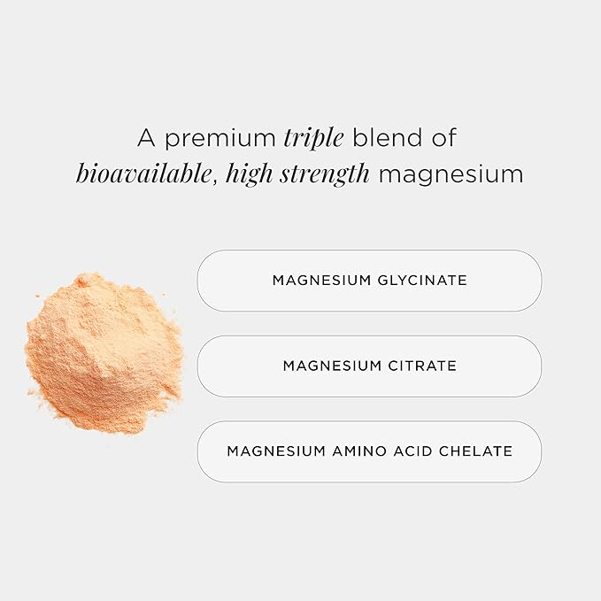 JSHealth Magnesium Powder for Sleep. 400mg Triple-Form Glycinate Citrate Amino Acid Chelate. Raspberry Lemonade. By Nutritionist Jessica Sepel (30 Servings) - Peach