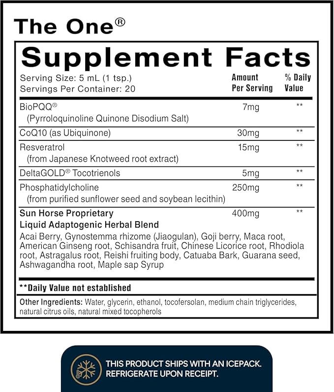 Quicksilver Scientific The ONE Mitochondrial Elixir - Mitochondria Supplement to Support Cellular Health with Phosphatidylcholine Resveratrol Reishi Mushroom &amp CoQ10 Liquid (3.38 Fl oz / 100ml)