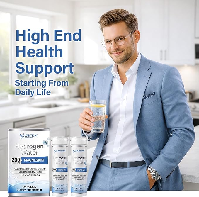 H2 Molecular Hydrogen Tablets with Magnesium - 100 Tablets Hydrogen Water Tablets for Athletic Recovery Energy &amp Cellular Health – Lemon &amp Raspberry Variety