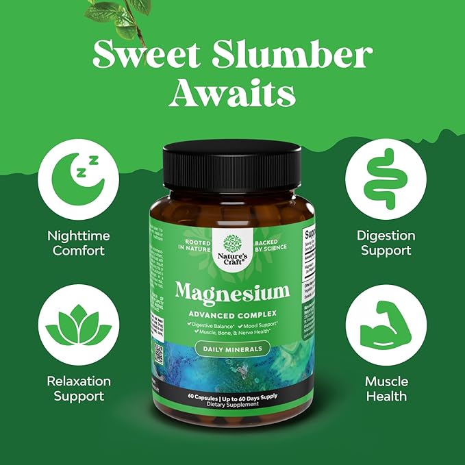 Bundle of Herbal Thyroid Support Complex and High Absorption Magnesium Complex - Mood Enhancer Energy Supplement for Thyroid Health - with Magnesium Oxide for Sleep Stomach Digestion and Mood Support