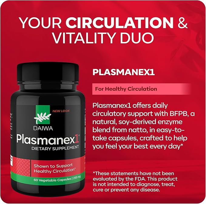 Daiwa Peak Immune 4 - Natural Immune System Booster + Plasmanex 1 – Blood Circulation Supplement + Krill Oil – Omega 3 Krill Oil Capsules