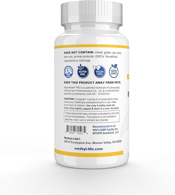 Methyl-Life® L-Methylfolate 2.5 mg – Chewable Active Folate Tablets with ultrapure Methylfolate (L-5-MTHF Calcium) – Gentle Daily B9 Support – Vegan Non-GMO Gluten-Free – 90 Tasty Chewables